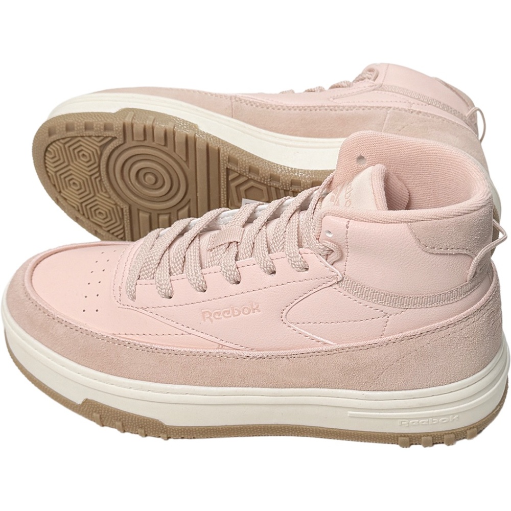 Reebok Club C Geo Mid Platform Shoes - NEW Womens 7.5 Dusty Rose - #48485-TOP3